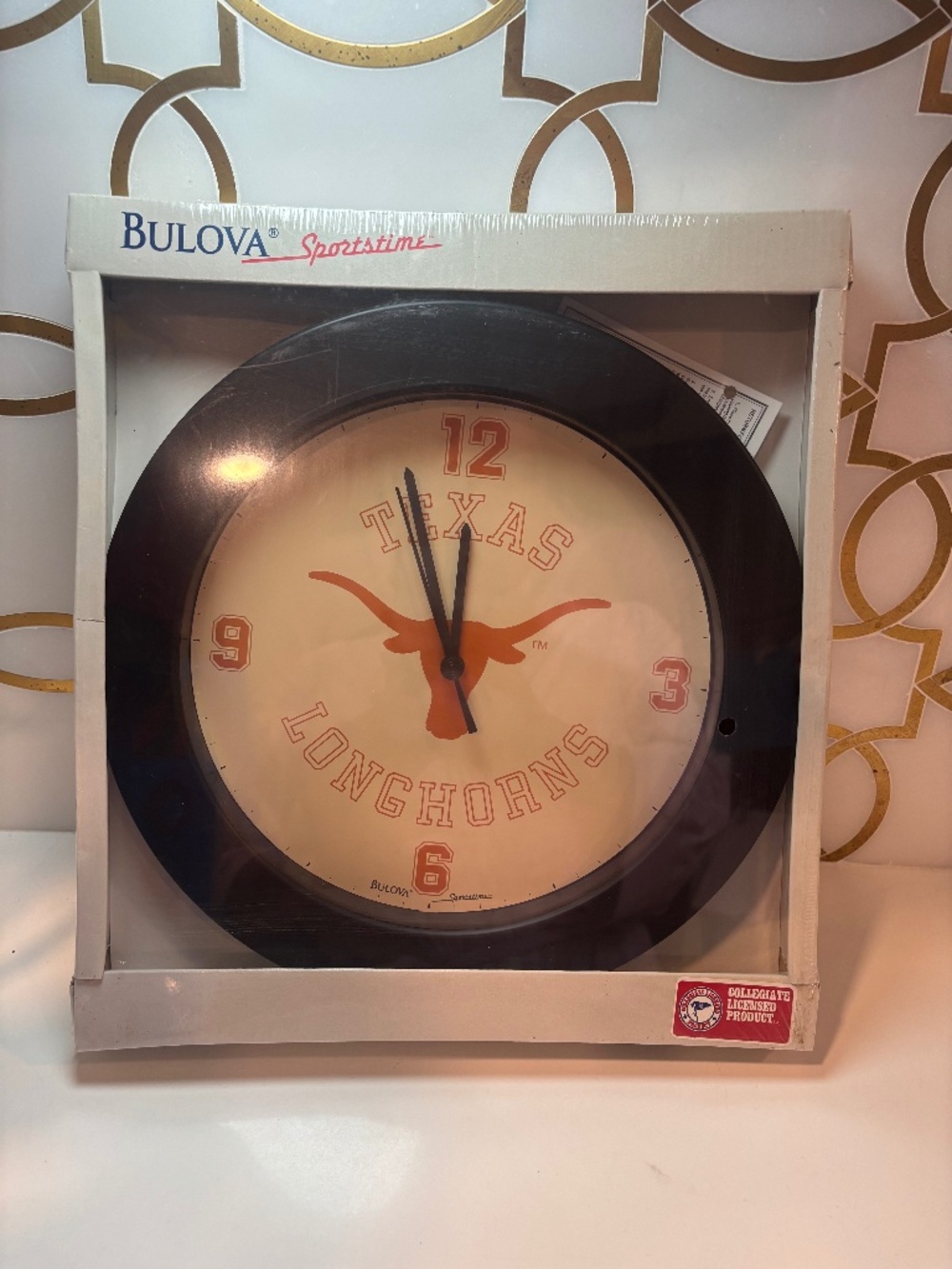 VTG *Rare* University of Texas Longhorns Wall Clock Bulova Sportstime